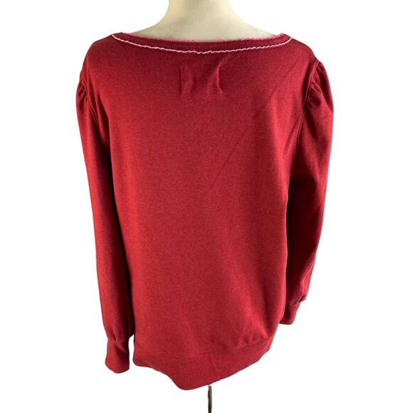 Envy's Tree The Haven Womens Large Red Top Scoop Neck Long Sleeve - Picture 3 of 11